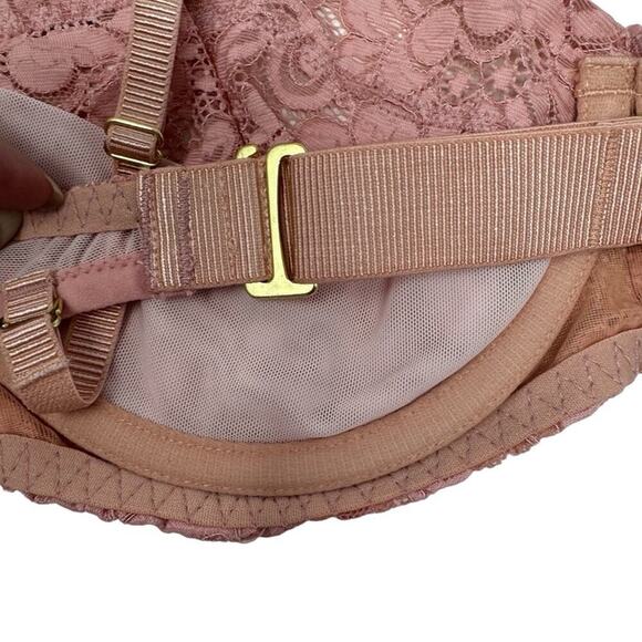 We Are HAH Hook Up Bra Size DD Band 32-40 Lace Balconette Dusty Rose Underwire - Picture 7 of 15
